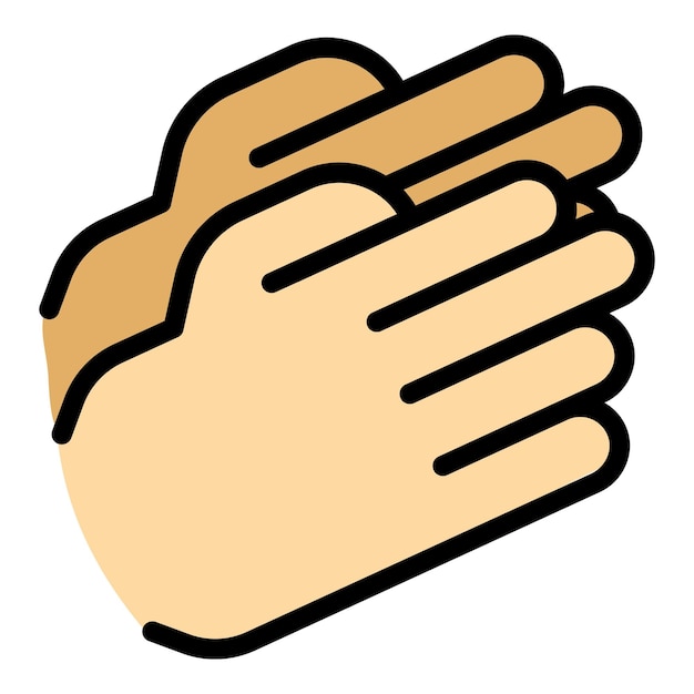 Handclap icon outline vector Hand clap Encourage applause color flat