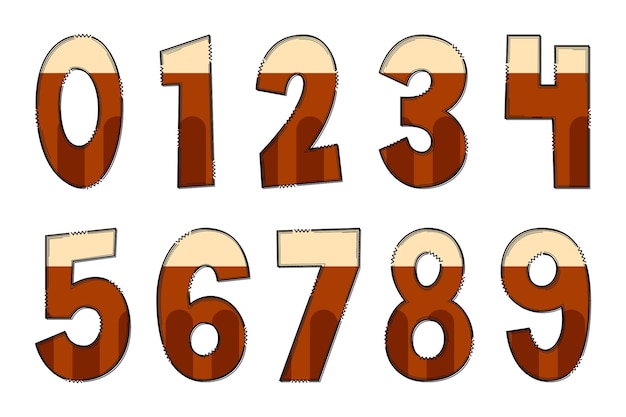 Handcrafted Beer Numbers Color Creative Art Typographic Design