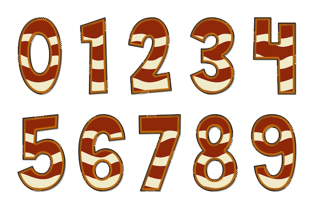 Handcrafted Sweet Food Number Color Creative Art Typographic Design