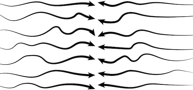 Handdrawn Doodle arrows icon set or graphics collection Pointer icons Pointer graphic symbols
