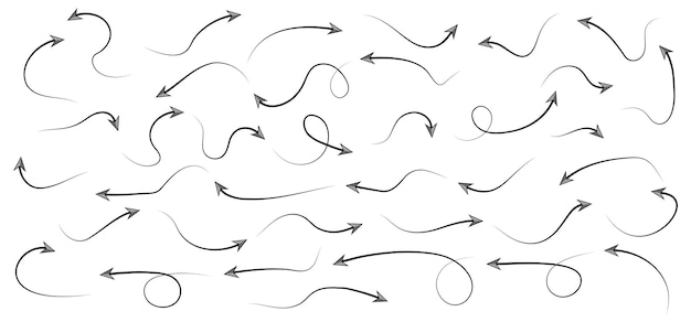 handdrawn doodle arrows icon set or graphics collection pointer icons pointer graphic symbols