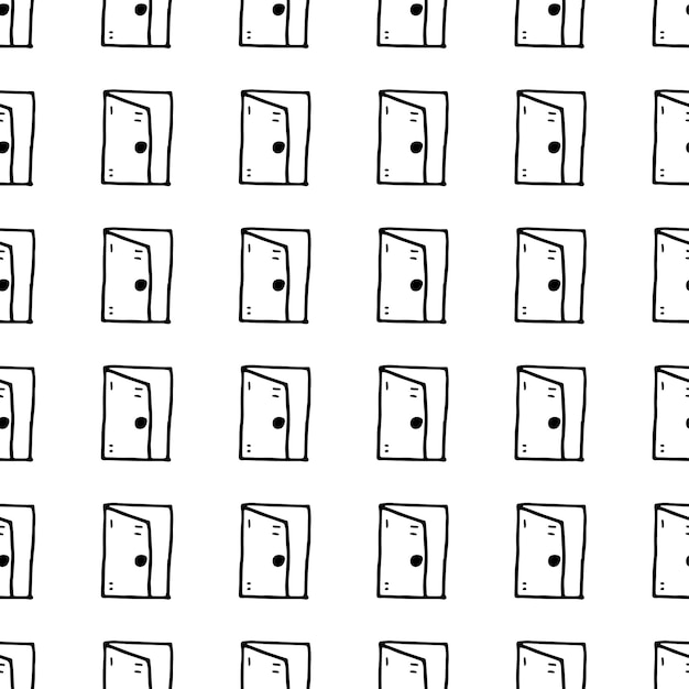 Handdrawn door doodle icon. Hand drawn black sketch. Sign symbol. Decoration element. White background. Isolated. Flat design. Vector illustration.