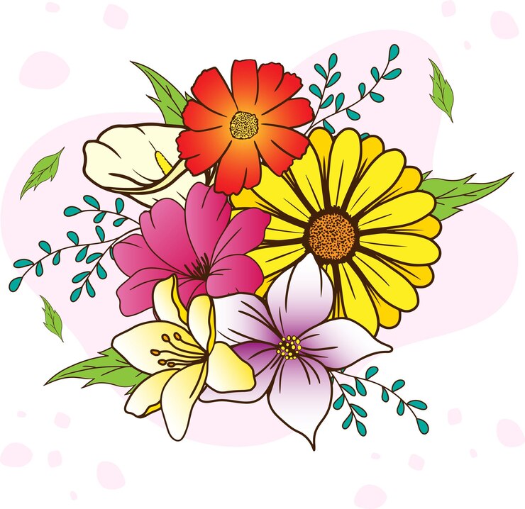 Vektör handdrawn flower bouquet
