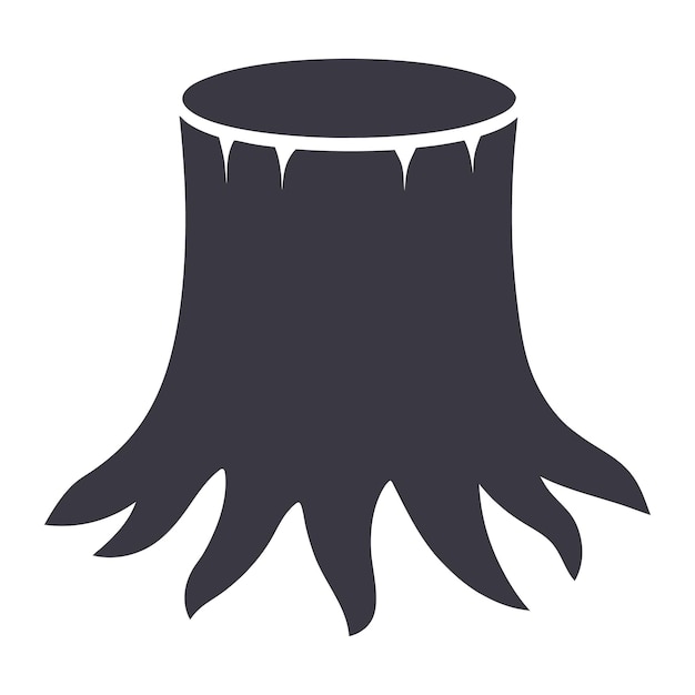 Handdrawn tree stump design vector and Unique and simple tree stump icon vector isolated