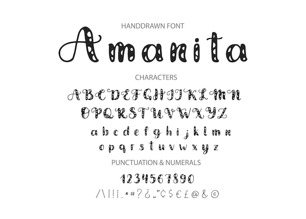 Handdrawn Vector Script font Display style cartoon typeface