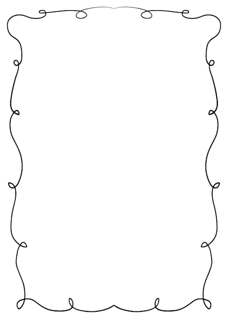 Handdrawn Whimsical Frame Wavy Squiggly