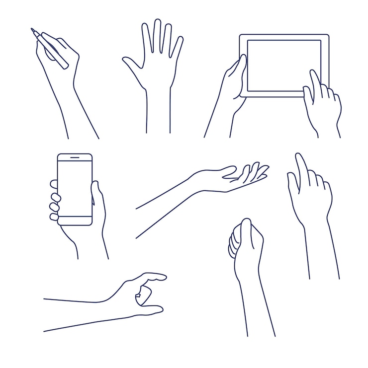 Vektor hands line icon vector illustration editable stroke
