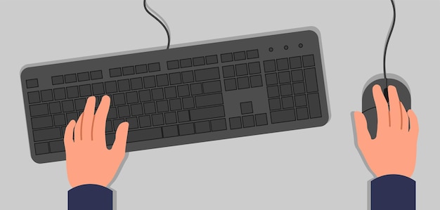 Hands on keyboard and mouse