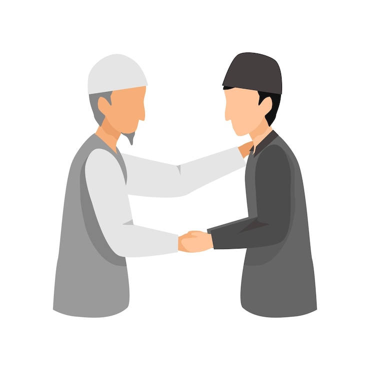 Vektör handshaking illustration old man and adolescent