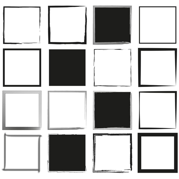 Håndtegnet firkantet ramme Vektor illustration EPS 10 Stock billede