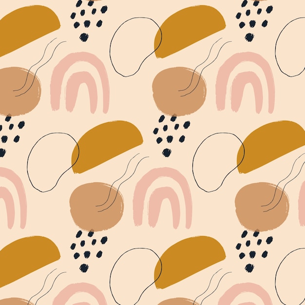 Håndtegnet fladt design abstrakt doodle mønster