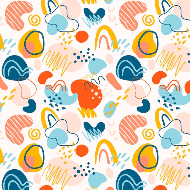 Håndtegnet fladt design abstrakt doodle mønster