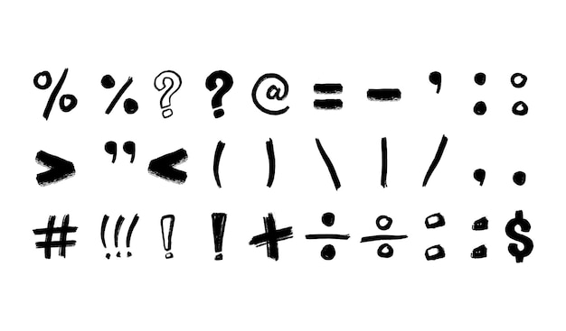Handwritten Symbols And Punctuation Marks Collection