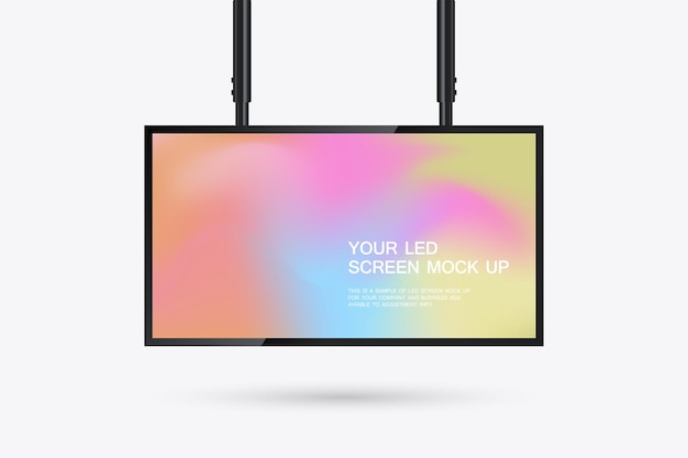 hanging led screen mockup in 3ds of realistic screen light box a 3ds led vector mock up illuminated