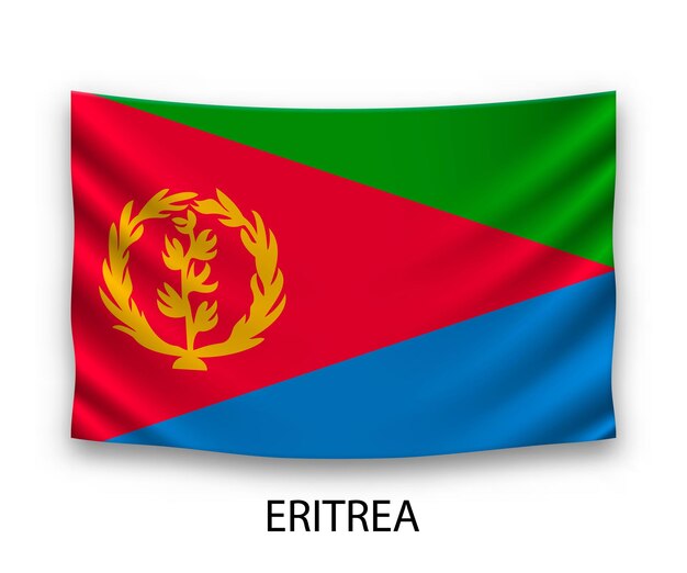 hanging silk flag of eritrea vector illustration