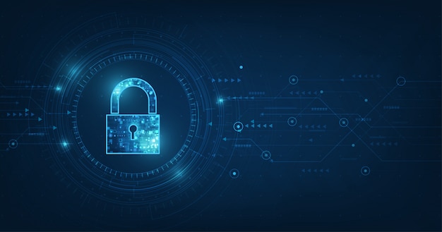 Hänglås med nyckelhålsikon i personlig datasäkerhet Illustrerar cyberdata eller idé om informationsskydd