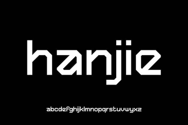 HANJIE FONT VECTOR DISPLAY LOWERCASE FUTURISTIC EDITABLE