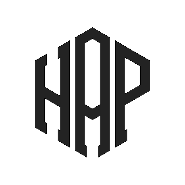 hap logo design initial letter hap monogram logo using hexagon shape