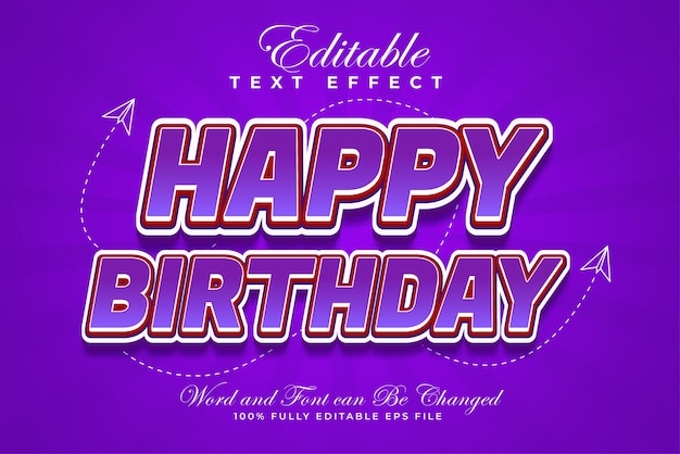 Happy Birthday 3D Editable Text Effect