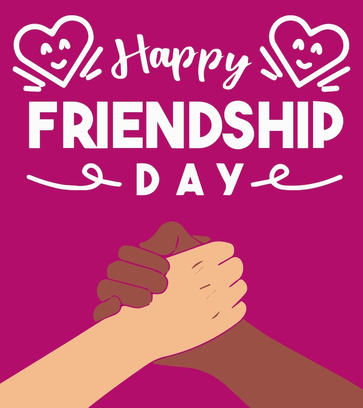 Vektör happy friendship day concept illustration with friend hand