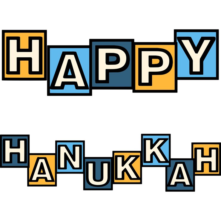 Vektör happy hanukkah cartoon colored clipart