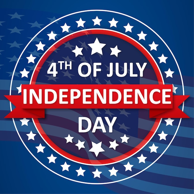 happy independence day 4th of july circle of stars with flag silhouette social media instagram post