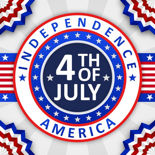 Happy independence day 4th of july label badge social media instagram post template