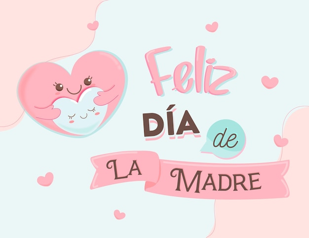 happy mother's lettering in spanish vector