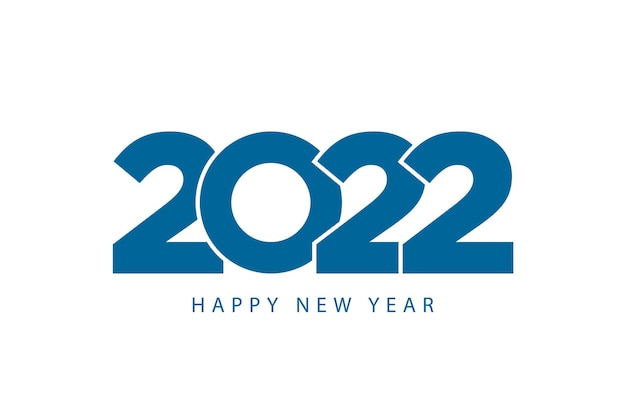 happy new year 2022 template modern business style blue color