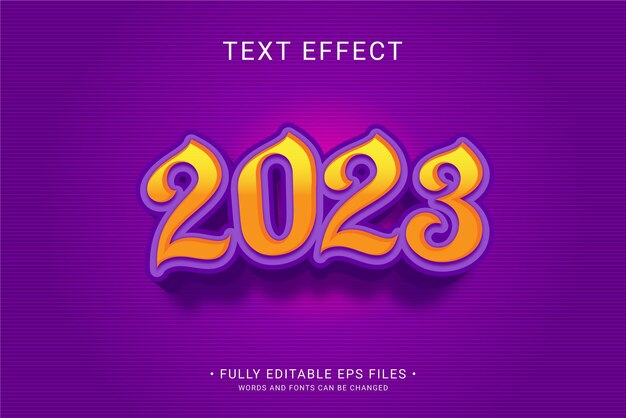 Happy new year 2023 editable text effect 3d bold 2023 text style