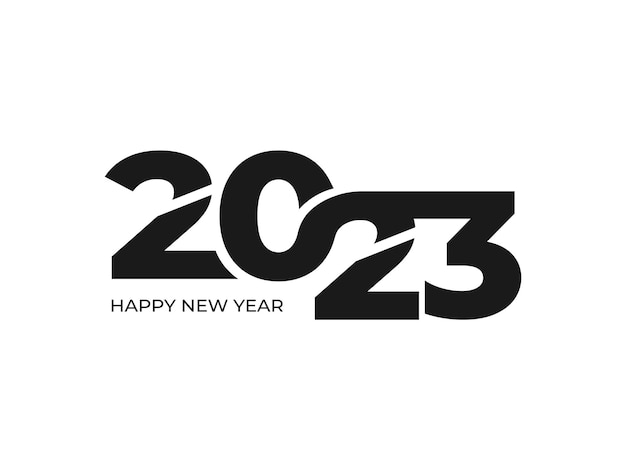 Happy new year 2023 text typography design cover of business diary for 2023 with wishes brochure