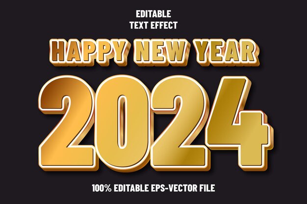 Happy New Year 2024 3D Luxury Style