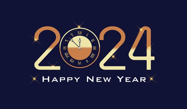 Happy New Year 2024 New Year greeting card New Year Shining background template