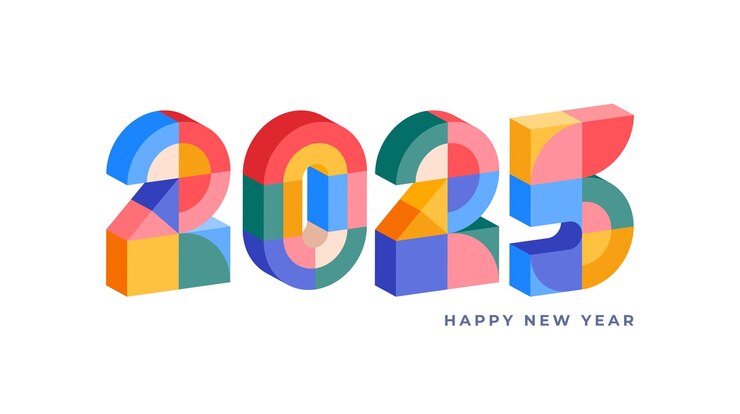 Vektör happy new year 2025 geometrical modern style design concept illustration banner poster and background