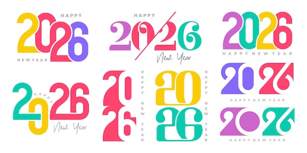 Happy new year 2026 design2026 logo text design new year celebration concept Vector illustration