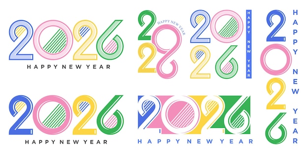 Happy new year 2026 design2026 logo text design new year celebration concept Vector illustration