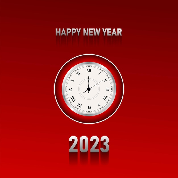 Happy New Year Celebration 2023 with typography lettering Vector illustration text and number