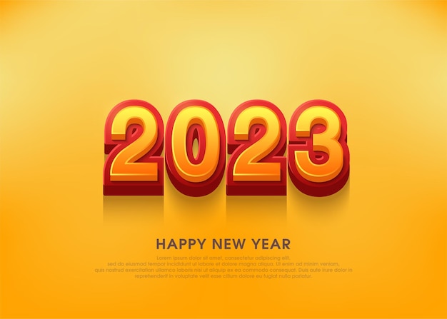 Happy new year number 2023 3d appears