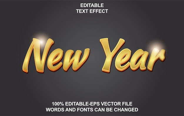 Happy New Year template editable text effect style