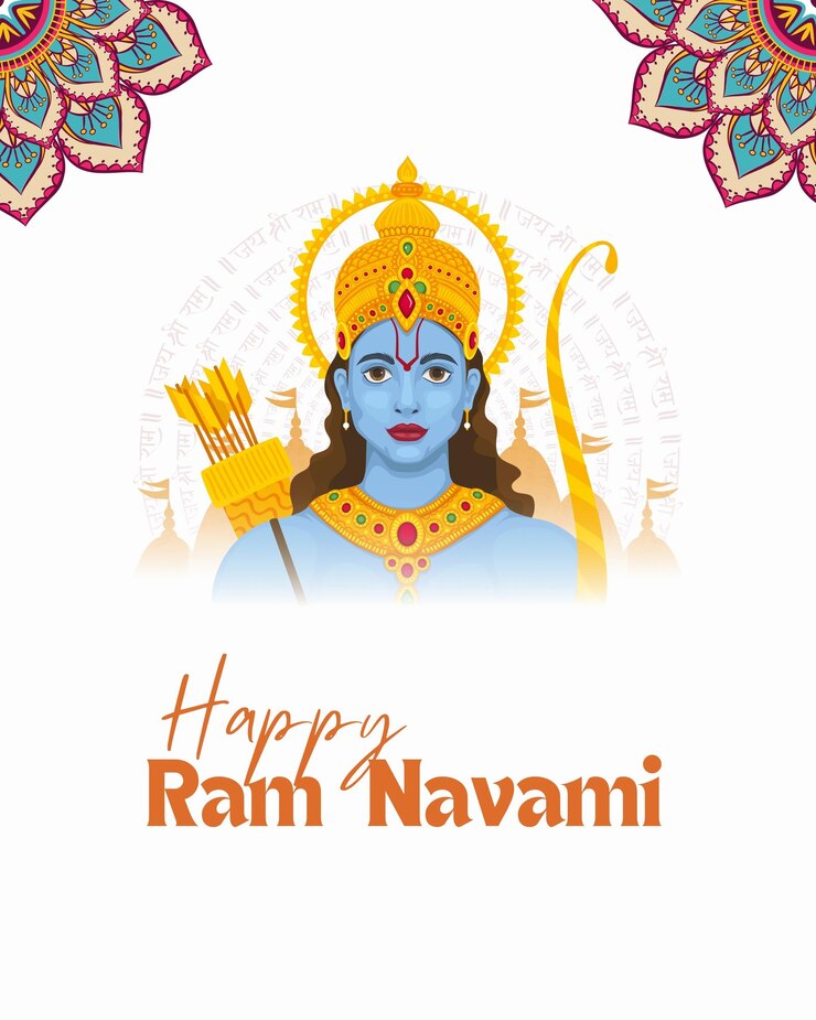 Vektör happy ram navami festival of india abstract vector illustration design