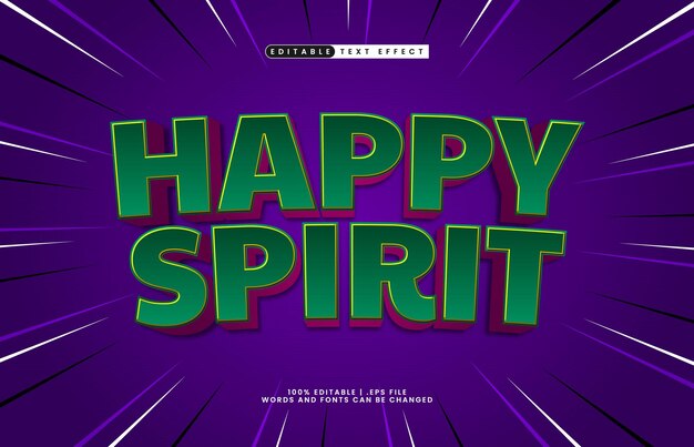 happy spirit editable text effect with a fun and happy text style