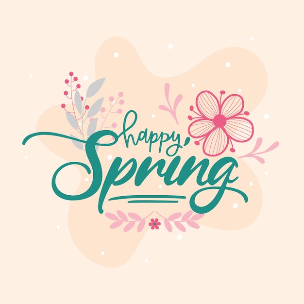 Happy spring floral decor vector