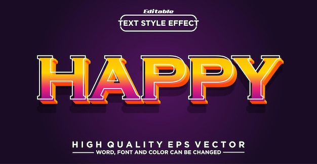 happy text typography style effect editable text effect