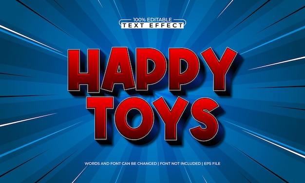 happy toys editable text effect with a kids and cartoon text style