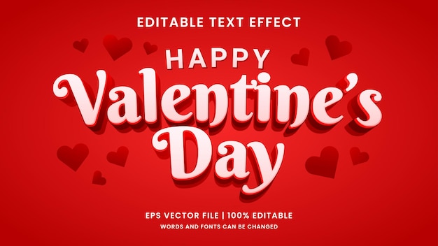 Happy valentines day 3d editable text effect