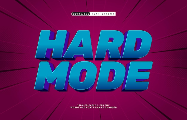hard mode game editable text effect with a kids and happy text style