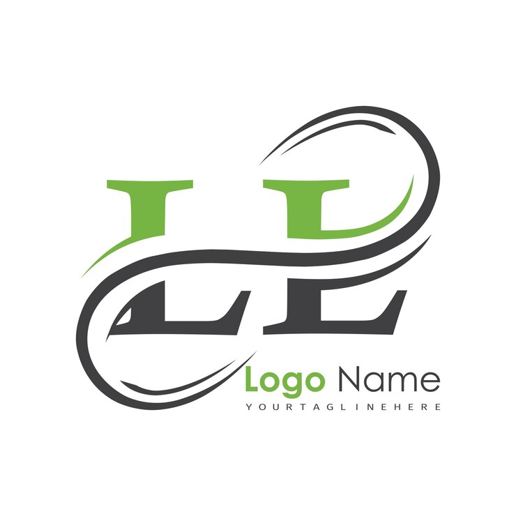 Vektör harf stili tasarımına sahip baş harfli monogram logo
