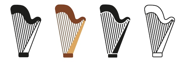 harp a simple set of musical instruments images of harps in different styles