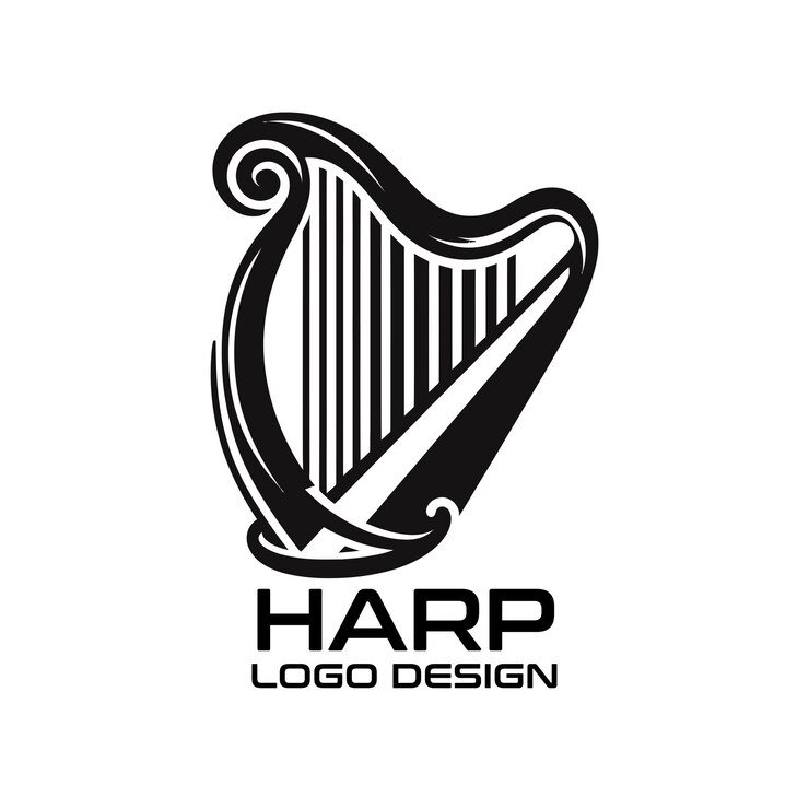 Vektör harp vector logo design