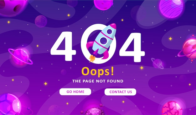Hata 404, sayfa bulunamadı. Uzay keşfi modern arka planı.